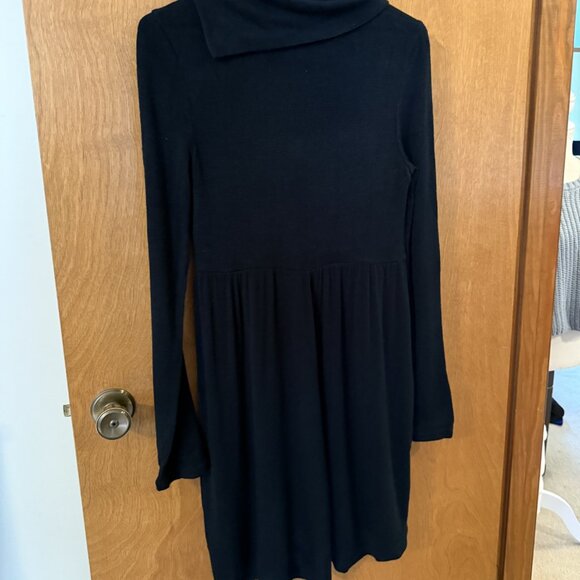 Ya Los Angeles Women Sweater Dress Black Size Medium Long Sleeve Cowl Neck - Picture 4 of 7